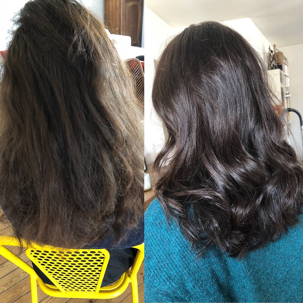 Avant et après la prestation chez Camille Beauty