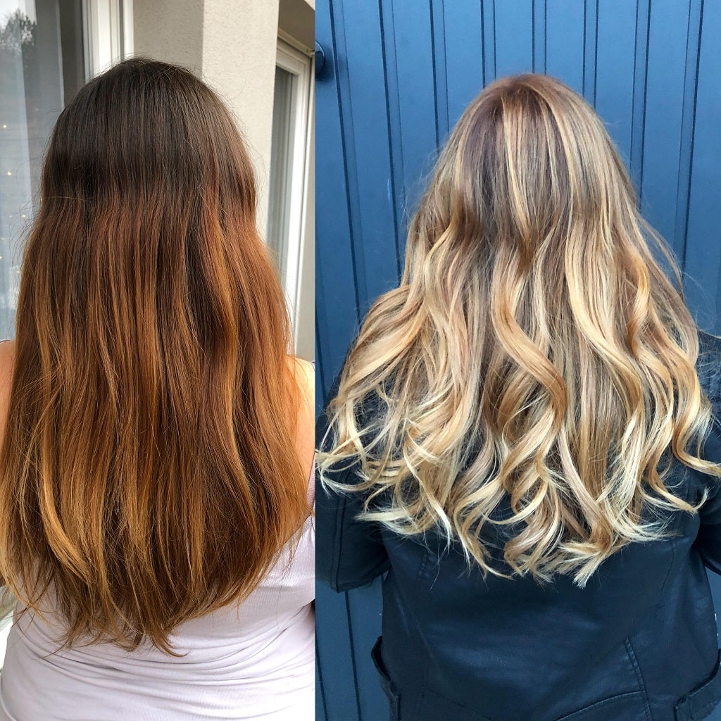 Avant et après la prestation chez Camille Beauty