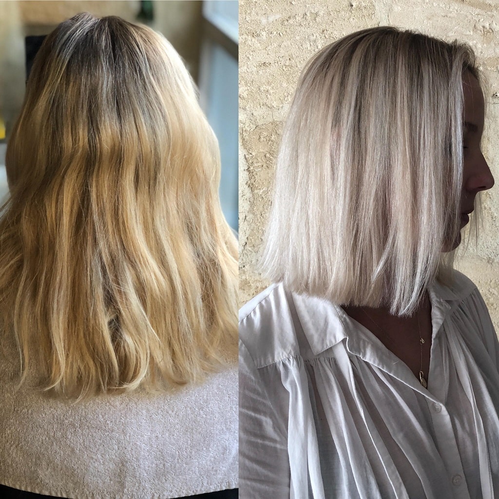 Avant et après la prestation chez Camille Beauty